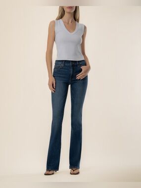Kut from the Kloth Ana High Rise FlareDark Blue Jeans